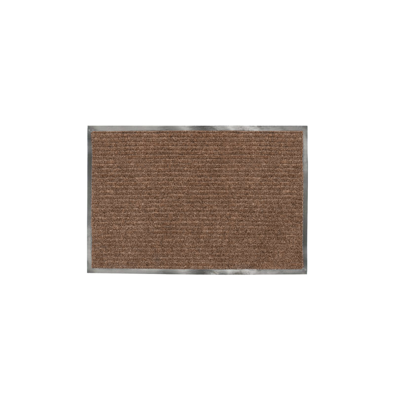 Коврик входной ворсовый влаго-грязезащитный ЛАЙМА 120х150 см, ребристый, коричневый, 602876