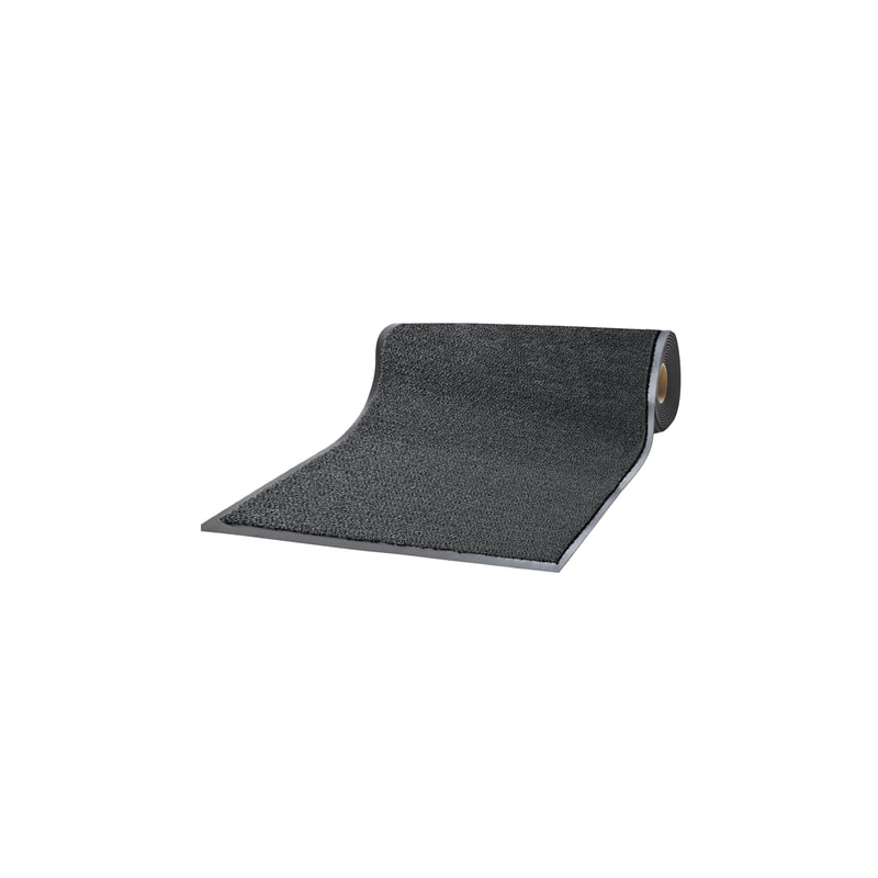 Коврик-дорожка ворсовый влаго-грязезащитный ЛАЙМА 120х1500 см, толщина 7 мм, черный, 602883