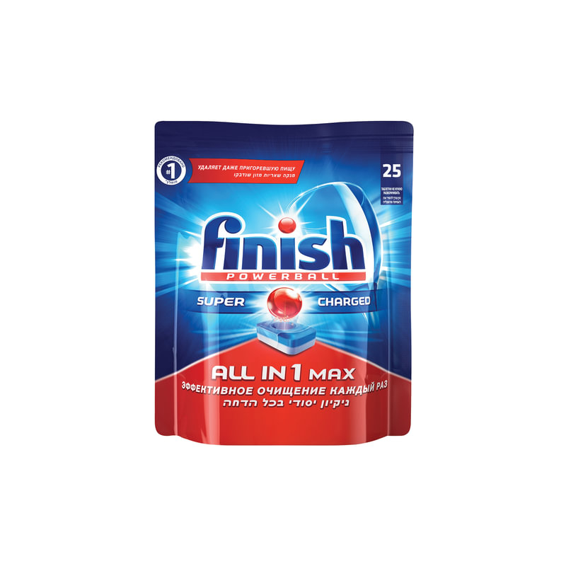 Средство для мытья посуды в посудомоечных машинах 25 шт., FINISH (Финиш) "All in 1", таблетки, 3025693