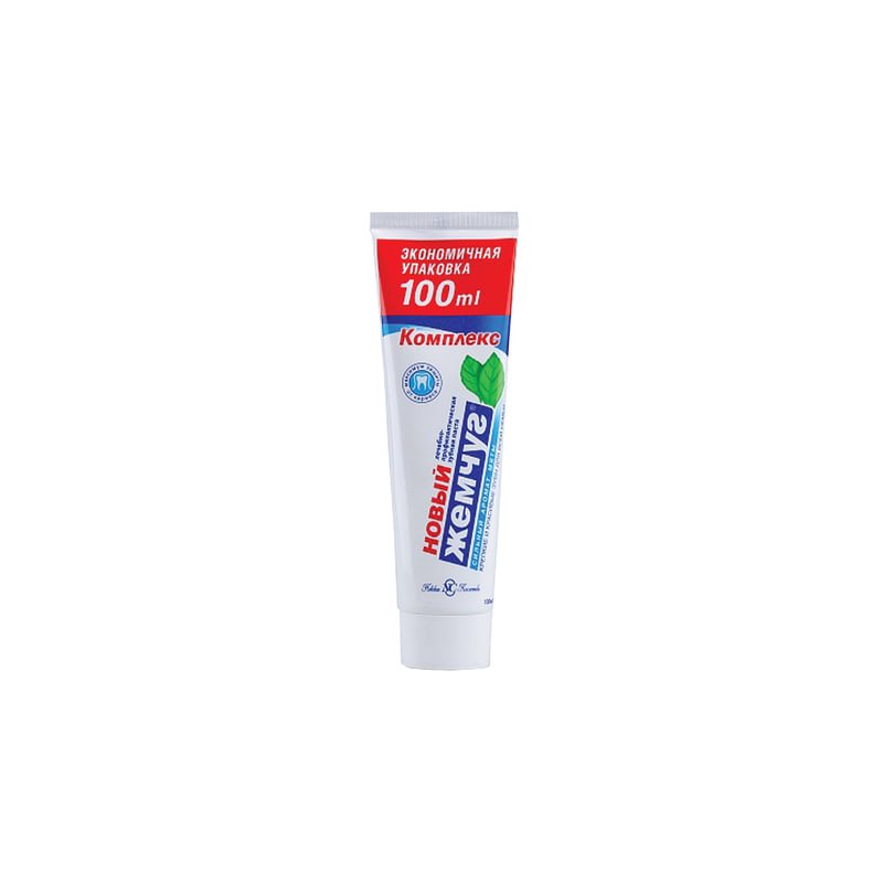 Зубная паста 100 мл, НОВЫЙ ЖЕМЧУГ комплексная защита от кариеса, с сильным ароматом мяты, 17123