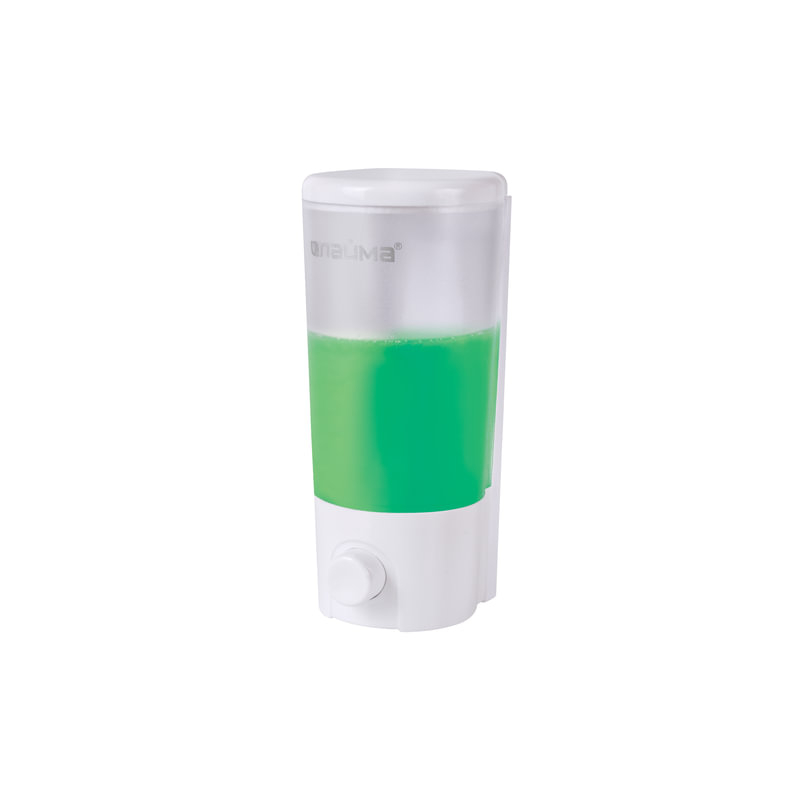 Диспенсер для жидкого мыла ЛАЙМА наливной, 0,38 л, ABS, белый (матовый), 603922