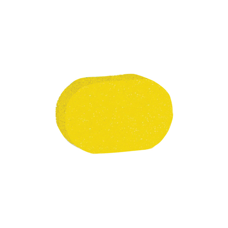 Мочалка губка, поролон, 9 г (4х9,5х14 см), желтая,  TIAMO "Original", 12624