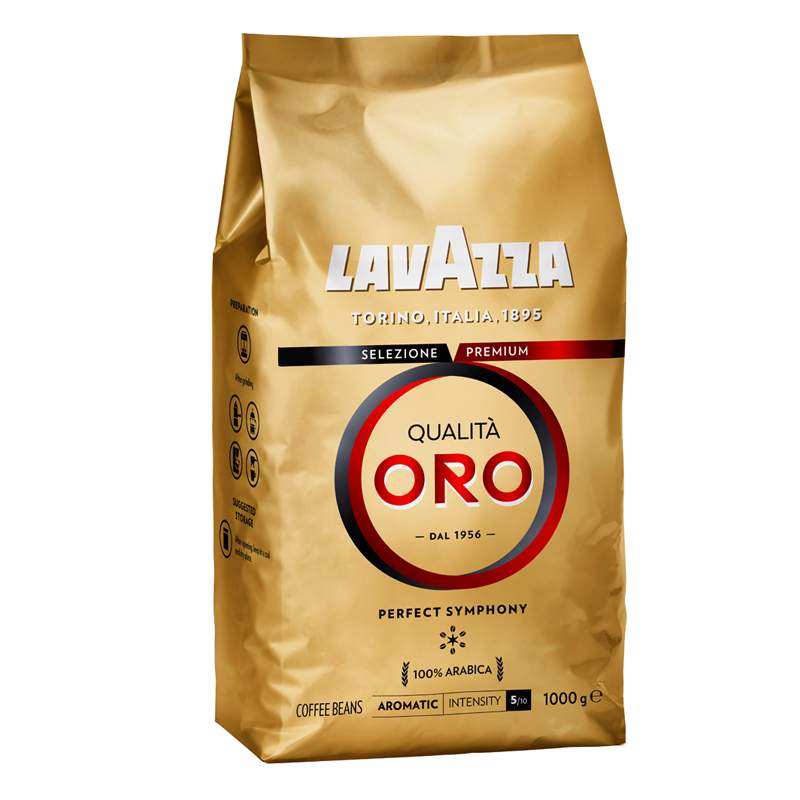 Кофе в зернах LAVAZZA (Лавацца) "Qualita Oro", натуральный, 1000 г, вакуумная упаковка, 2056