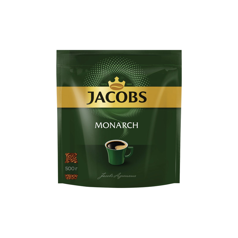 Кофе растворимый JACOBS  "Monarch", сублимированный, 500 г, мягкая упаковка, 8052130