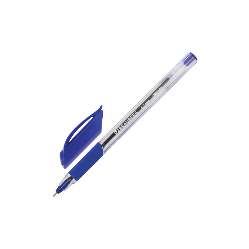Ручка шариковая масляная с грипом BRAUBERG "Extra Glide GT", СИНЯЯ, трехгранная, узел 0,7 мм, линия письма 0,35 мм, OBP103