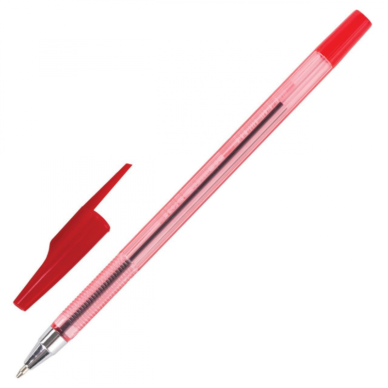 Ручка шариковая STAFF AA-927, КРАСНАЯ, корпус тонированный, хром. детали, 0,7мм, линия 0,5мм, BP107
