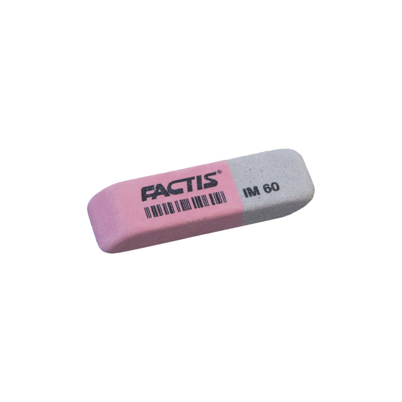 Резинка стирательная FACTIS IM 60 (Испания), прямоугольная, двуцветная, 46х15х8 мм, синтетический каучук, CCFIM60RG