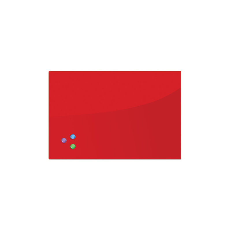 Доска BRAUBERG магнитно-маркерная стеклянная, красная, 40х60 см, 3 магнита, 236746