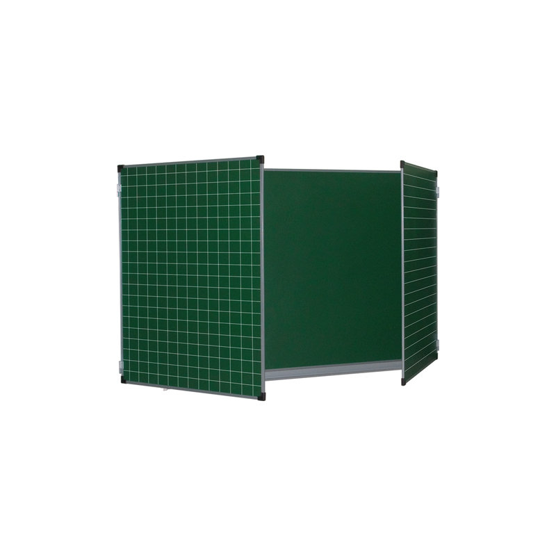 Доска для мела, магнитная BRAUBERG 100х150/300 см, 3-х элементная, дополнительно линия/клетка, зеленая, ТЭ-300Мр
