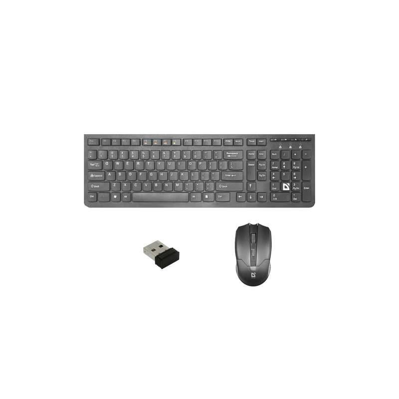 Набор беспроводной Defender Columbia C-775RU, USB, клавиатура, мышь 3 кнопки + 1 колесо-кнопка, черный, 45775