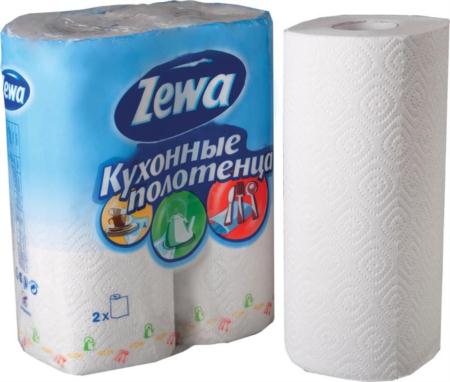   Полотенца бумажные  Zewa 2-х слойные белые, 2шт/упак (144001)