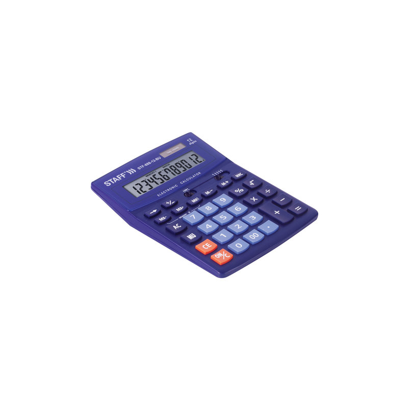 Калькулятор  STAFF STF-888-12-BU СИНИЙ, 250455