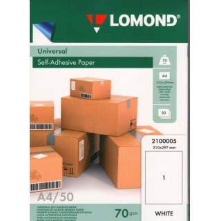 Наклейки Lomond A4 70g/m2 Matt (матовая) 50л. (2100005)