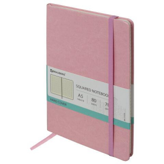 Блокнот А5 (148х218 мм), BRAUBERG Metropolis Special, под кожу, резинка, 80 л., розовый, 111579