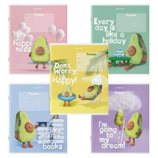 Тетрадь 18л. BRAUBERG клетка, обложка картон, ПЛЮШЕВЫЙ АВОКАДО, 106477