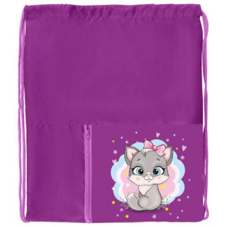 Мешок для обуви ЮНЛАНДИЯ карман на молнии, 33х42 см, Cute kitty, 271053