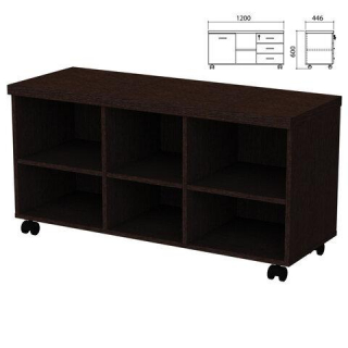 Тумба-креденция (каркас БЕЗ ФАСАДОВ) ПРИОРИТЕТ (1200х446х600 мм), венге, К-924, К-924 венге