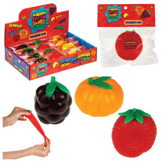 1TOY Игрушка-антистресс КРУТОЙ ЗАМЕС ЗАЛИПЛЮЩ СЛАДКИЕ МОИ ФРУКТЫ, 5*6*6 см, ассорти, 1TO, Т25986