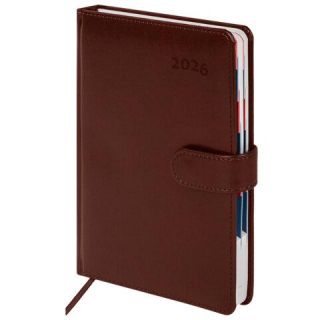 Ежедневник датированный 2026 А5 148х218мм GALANT Ritter, под кожу, коричневый, 117490