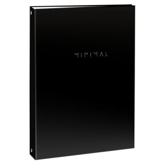 Тетрадь на кольцах БОЛЬШАЯ 215х305мм А4, 100л, обложка картон, клетка, BRAUBERG Minimal Black, 405408