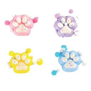 Игрушка-антистресс ДВУХЦВЕТНАЯ КОШАЧЬЯ ЛАПКА С ПОМПОНАМИ, 7*6см, ассорти 4 вида, дисплей, JOLLY JOT (ДЖОЛЛИ ДЖОТ), 665768