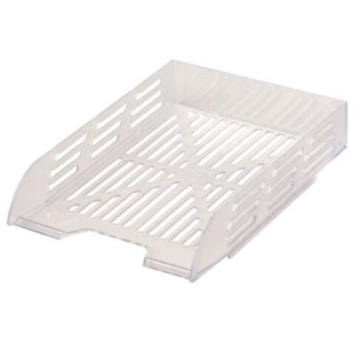 Лоток горизонтальный для бумаг BRAUBERG ECO, 330х245х65 мм, сетчатый, прозрачный, 239013