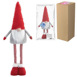 Украшение новогоднее интерьерное 70см Гном Ворчун, телескопические ножки, полиэстер, ЗОЛОТАЯ СКАЗКА 592522