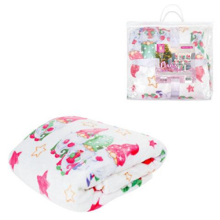 Плед новогодний 200х220 см, Гномики, полиэстер, 210 г/м2, ЗОЛОТАЯ СКАЗКА 592532