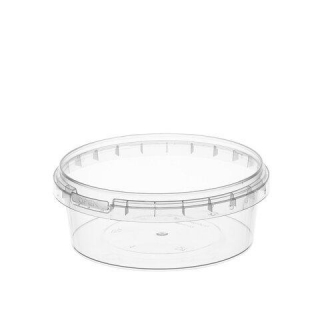 Банка с крышкой 385мл пластиковая под пресервы с контрольным замком, диаметр 122мм ВЗЛП ШК5957, 1214КП