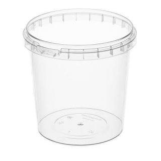 Банка с крышкой 1000мл пластиковая под пресервы с контрольным замком, диаметр 122мм ВЗЛП ШК5896, 1217КП