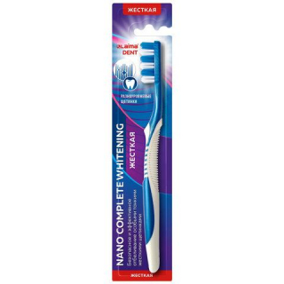 Зубная щетка жесткая, ЛАЙМА DENT Nano Complete WHITENING, безопасное отбеливание, 609317