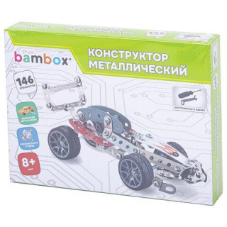 Конструктор металлический Гоночный болид, с подвижными деталями, 146 элементов, BAMBOX 666365