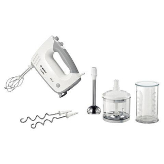 Миксер Bosch MFQ 36480, 450Вт, 5 скоростей, 6 насадок, стакан, белый, MFQ36480