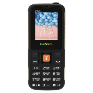 Телефон мобильный TeXet TM-D400, 2 SIM, 1,77, 32 Мб, microSD, FM, MP3, IP54, фонарик, черный, 127371