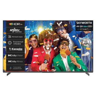 Телевизор SKYWORTH 55X85G, 55 (140 см) QD-Mini LED 3840x2160 4K 169 Google TV Wi-Fi