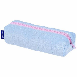 Пенал BRAUBERG мех, 21х6х6 см, голубой/розовый