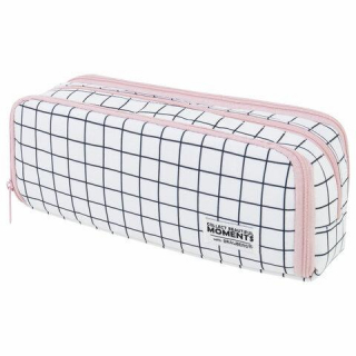 Пенал-органайзер BRAUBERG 2 откидные планки, полиэстер, 23x9х7 см, Checkered white, 272315