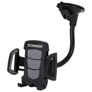 Держатель для телефона в авто на стекло SONNEN зажим 50-100 мм, вращение 360, 354921