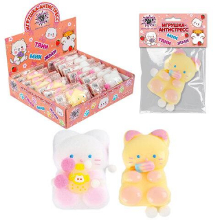 Игрушка-антистресс КОШЕЧКА, 9х6 см, ассорти 2 вида, дисплей, JOLLY JOT (ДЖОЛЛИ ДЖОТ), 665782