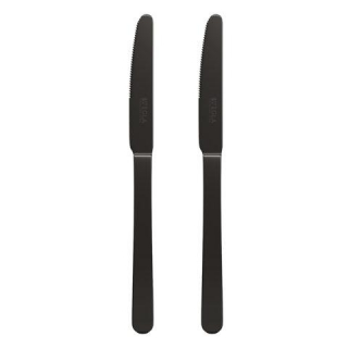 Ножи столовые BLACK, НАБОР 2 шт, на подвесе, нержавеющая сталь, черные, WEGLA (ВЕГЛА), 702271