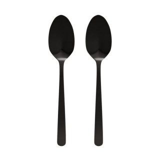 Ложки чайные BLACK, НАБОР 2 шт, на подвесе, нержавеющая сталь, черные, WEGLA (ВЕГЛА), 702274