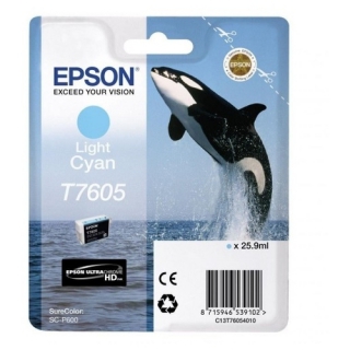 Картридж струйный Epson T7605 светло-голубой (C13T76054010)