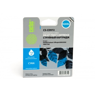 Картридж струйный Cactus для HP CS-CD972 (920XL) C