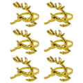 Кольца для салфеток новогодние, КОМПЛЕКТ 6 шт, 5,5 см,Олени, золотистые, ЗОЛОТАЯ СКАЗКА 592487