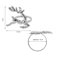 Кольца для салфеток новогодние, КОМПЛЕКТ 6 шт, 5,5 см, Олени, серебристые, ЗОЛОТАЯ СКАЗКА 592488