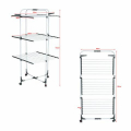 Сушилка напольная для белья раскладная 3 уровня, 30 метров, на колесах, ЛАЙМА HOME HIGH-RISE, 700472