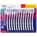 Зубная щетка жесткая CLASSIC WHITENING, КОМПЛЕКТ 12 шт. (10 2 в подарок), LAIMA DENT 609694