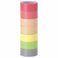 Клейкие WASHI-ленты для декора ПАСТЕЛЬ, 7 теплых цветов, 15 мм х 3 м, рисовая бумага, ОСТРОВ СОКРОВИЩ 661700