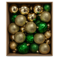 Шары ёлочные НАБОР 50 предметов Golden&Green, пластик, золото/зеленый, ЗОЛОТАЯ СКАЗКА 592896
